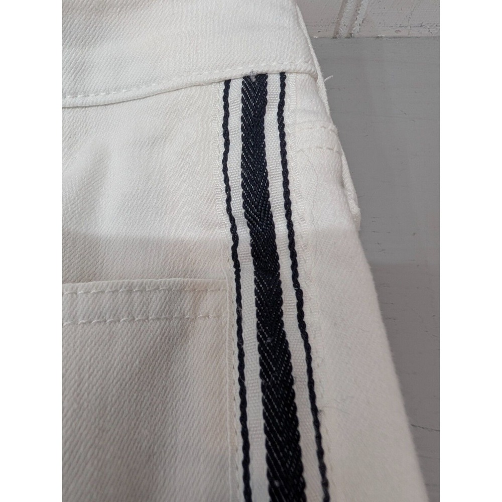 Talbots Flawless Women 12P Highwaist Straight Ankle White Black Trim Capri Pants - Picture 6 of 14